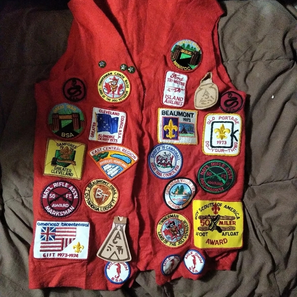 Boy Scouts Vest Cleveland  1970s Vintage.